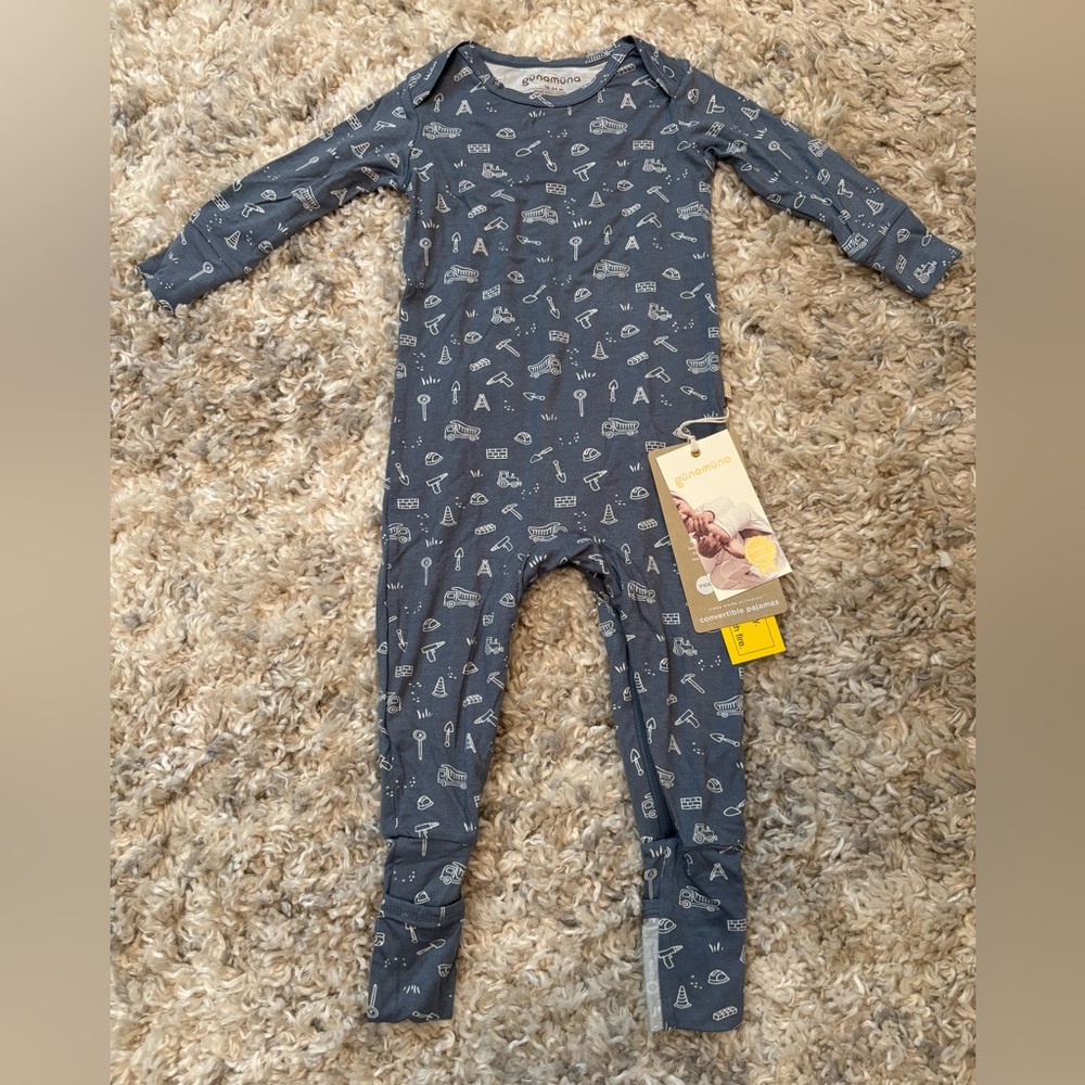 NWT Gunamuna Construction Long-Sleeve Pajama Romper - 18-24m